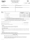 Arizona Form 165 - Schedule K-1 - Arizona Partner's Share Of Income Adjustments - 1998