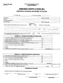 Form Cd-444 - Amended North Carolina Corporate Franchise And Income Tax Return
