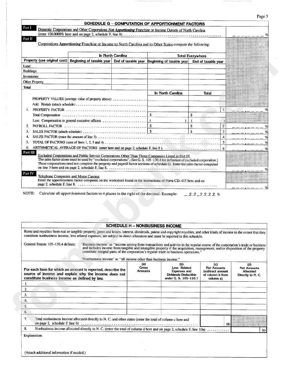Form Cd-444 - Amended North Carolina Corporate Franchise And Income Tax Return