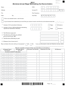 Form Mw-3 - Montana Annual Wage Withholding Tax Reconciliation - 2012 Printable pdf