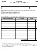 Form Ar1800 - Political Contributions Credit Schedule Individual Income Tax Return - 1998