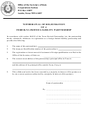 Withdrawal Of Registration Of A Foreign Limited Liability Partnership - Texas Secretary Of State