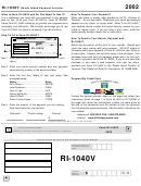 Form Ri-1040v - Rhode Island Payment Voucher 2002