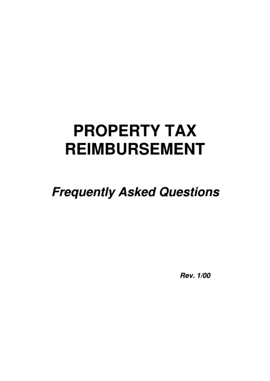 Property Tax Reimbursement Instructions - New Jersey Division Of Taxation Printable pdf