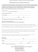 Authorization For License Renewal Payments - Illinois Department Of Financial & Professional Regulation