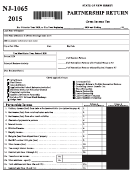 Form Nj 1065 - Partnership Return Gross Income Tax - 2015