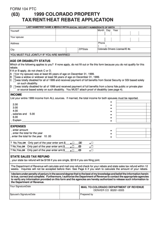 Colorado Tax Rebate Form Submission