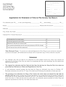 Application For Extension Of Time To File Income Tax Return - City Of Sharonville, Ohio Income Tax Office