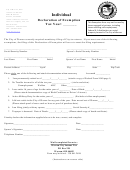 Individual Declaration Of Exemption - Warren City Income Tax Division Form