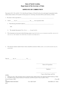 Form Bn-02 - Articles Of Correction - North Carolina Secretary Of State