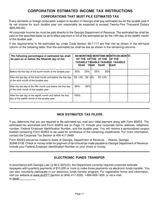 Form 602 Es - Corporation Estimated Tax - 2007 Printable pdf