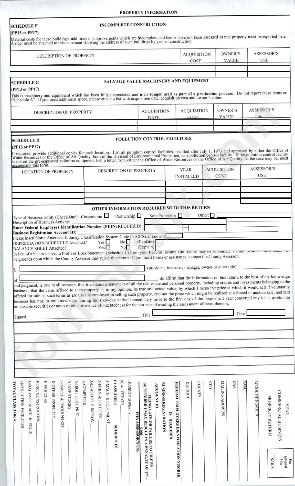 Form Stc 12:32c - Commercial Business Property Return - Office Of County Assessor