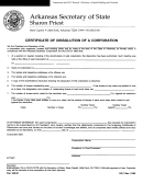 Form Do-7 - Certificate Of Dissolution Of A Corporation 1999