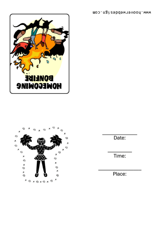 Homecoming Bonfire Party Invitation Template Printable pdf