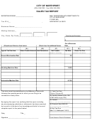 Fillable Sales Tax Report - City Of Northport Form Printable pdf
