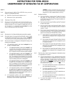Instructions For Form Ar2220 - Underpayment Of Estimated Tax By Corporations Printable pdf