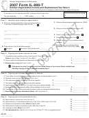 Form Il-990-t Draft - Exempt Organization Income And Replacement Tax Return - 2007