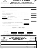 Form 502 D - Declaration Of Estimated Maryland And Local Income Tax - 1999