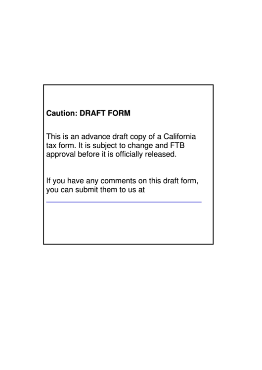 Form 540 C1 Draft - California Resident Income Tax Return - 2010 Printable pdf