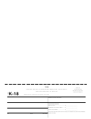 Fillable Form K-18 - Fiduciary Report Of Nonresident Beneficiary Tax Withheld - Kansas Department Of Revenue - 1998 Printable pdf