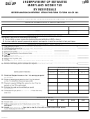 Form 502 Up - Underpayment Of Estimated Maryland Income Tax By Individuals - 1998