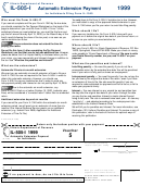 Form Il-505-i - Automatic Extension Payment For Individuals - 1999