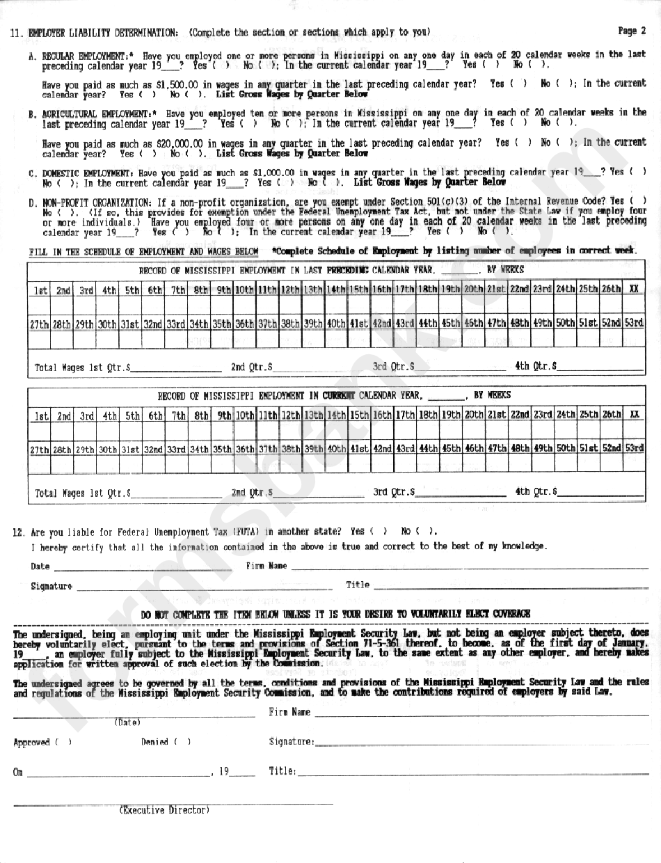 Form Ui-1 - Status Report - Mississippi Employment Security Comission