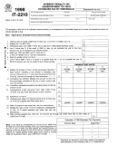 Form It-2210 - Interest Penalty On Underpayment Of Ohio Estimated Tax By Individuals - 1998