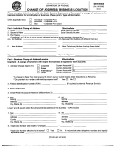 Form Sc 8822 - Change Of Address / Business Location Printable pdf