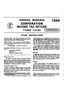 Form J-1120 - Corporation Income Tax Return - City Of Jackson Income Tax Division - 1999