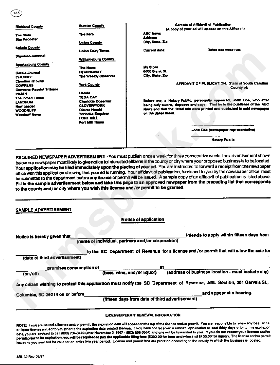 Form Abl-901 - Application Packet For Beer, Wine, And Alcoholic Liquor