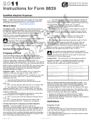 Instructions For Form 8839 Draft - Qualified Adoption Expenses - 2011 Printable pdf