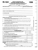 Fillable Form Ri-1041 - Fiduciary Income Tax Return - 1998 Printable pdf