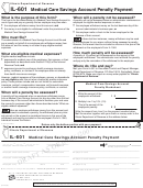 Form Il-601 Draft - Medical Care Savings Account Penalty Payment