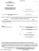 Form Mbca-12e - Foreign Business Corporation Notice Of Resignation Of Registered Agent