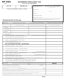 Form Bp - Business Privilege Tax - City Of Pittsburgh - 2005