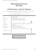 Ach Debit Program - Sign-up For Mailing List - Maine Revenue Services