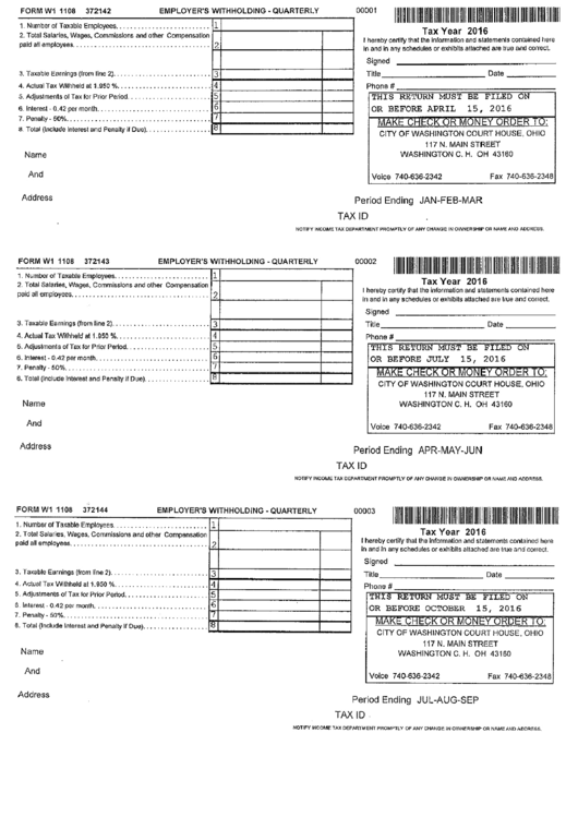 Form W-1 1108 - Employer