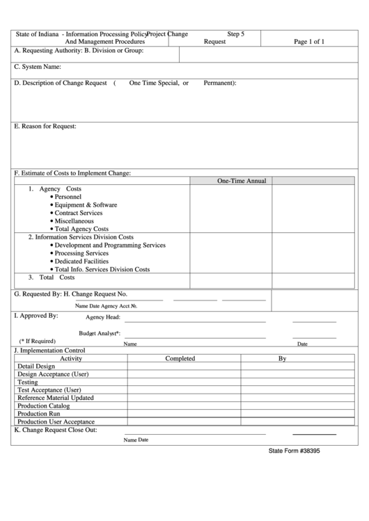 Fillable State Form 38395 - Information Processing Policy And Management Procedures Printable pdf