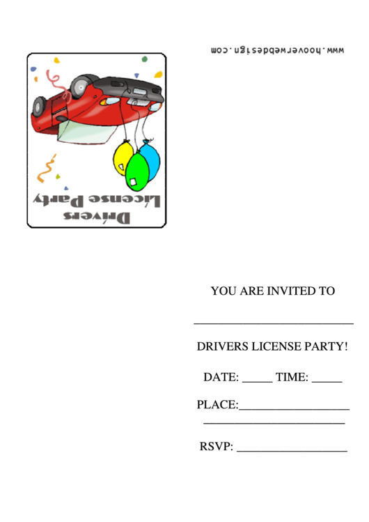 You Are Invited To Drivers License Party - Party Invitation Template Printable pdf