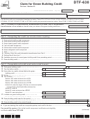 Fillable Form Dtf-630 - Claim For Green Building Credit - New York State Department Of Taxation, 2013 Printable pdf