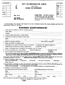 Business Questionnaire - City Of Brooklyn Printable pdf