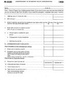 Form Ri-2220 - Underpayment Of Estimated Tax By Corporations - 1998