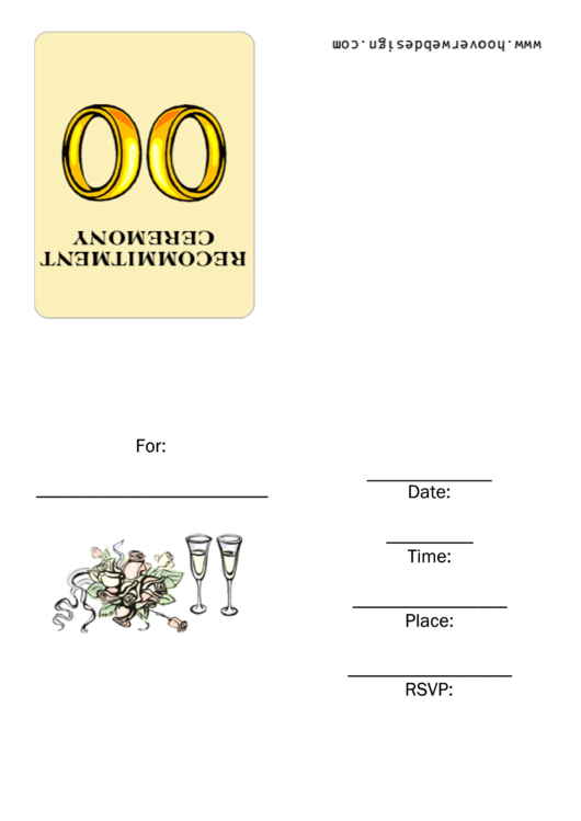 Recommitment Ceremony Invitation Template Printable pdf