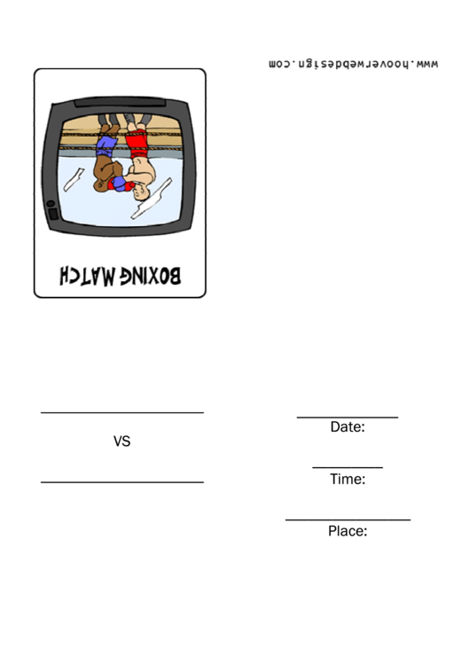 Boxing Match Party Invitation Template Printable pdf