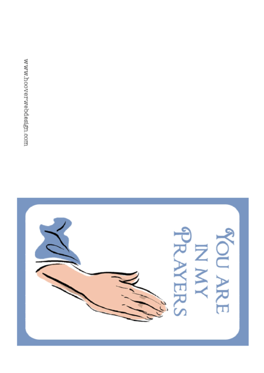 You Are In My Prayers Sympathy Card Template Printable pdf