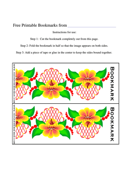 Printable Floral Bookmarks Template Printable pdf