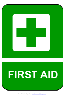 First Aid Temporary Sign Template