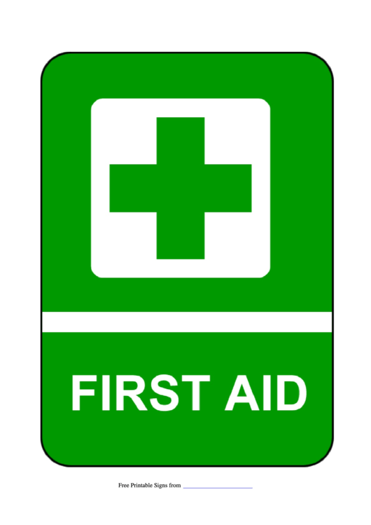 First Aid Temporary Sign Template Printable pdf