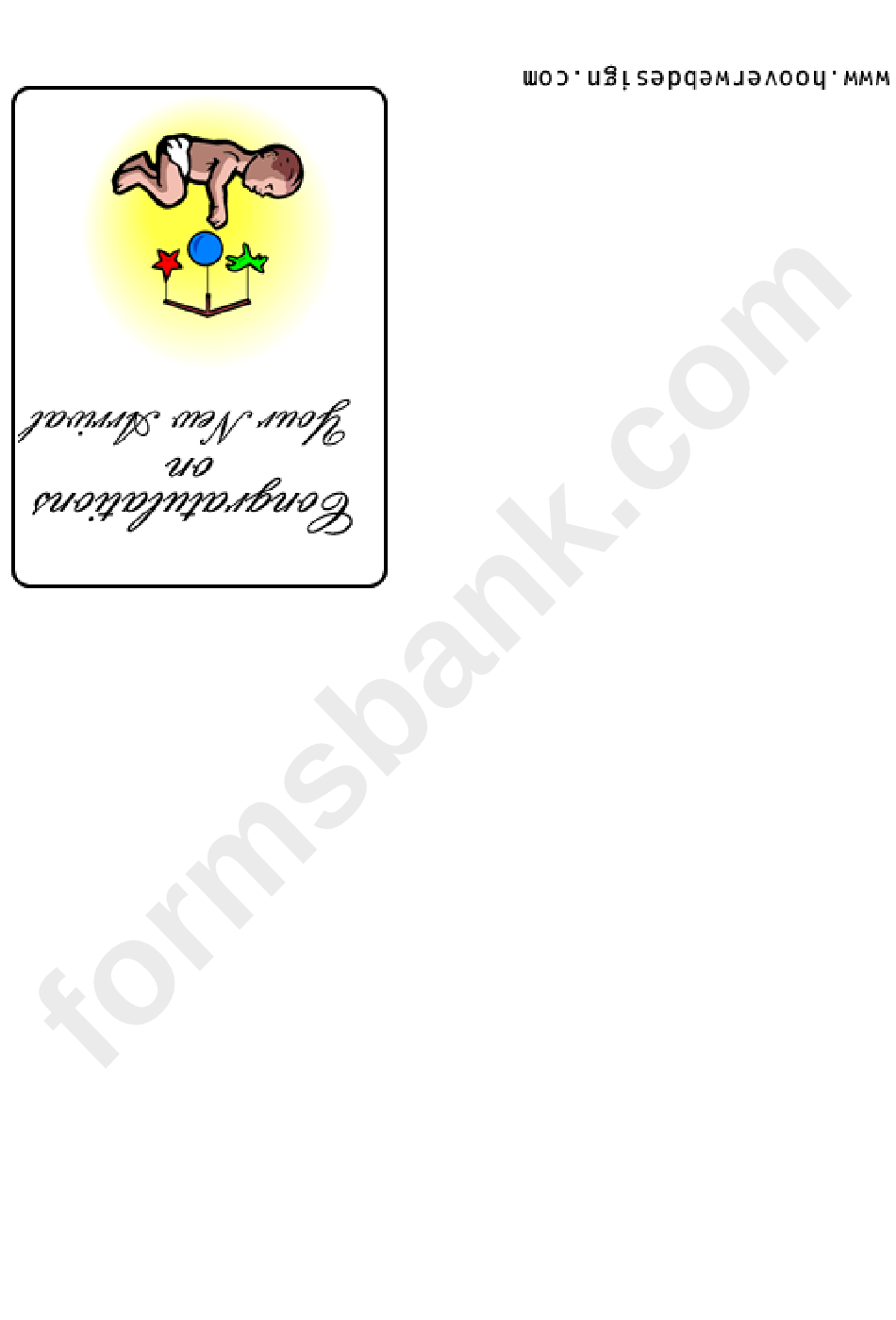 Congratulations On Your New Arrival Greeting Card Template